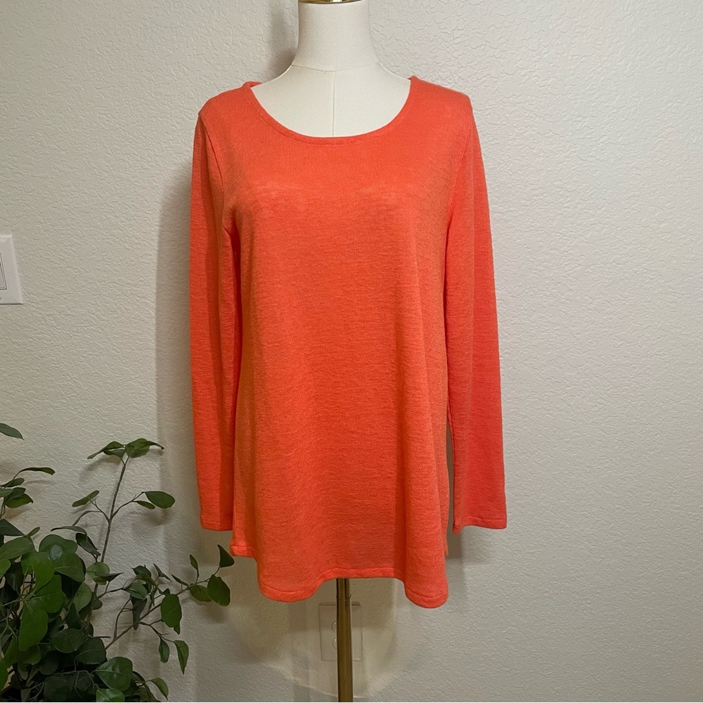 Soft Surroundings Vibrant Coral Long Sleeve Top